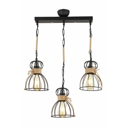 Nisa Luce Roselinda 3'lü Halatlı Avize - Siyah