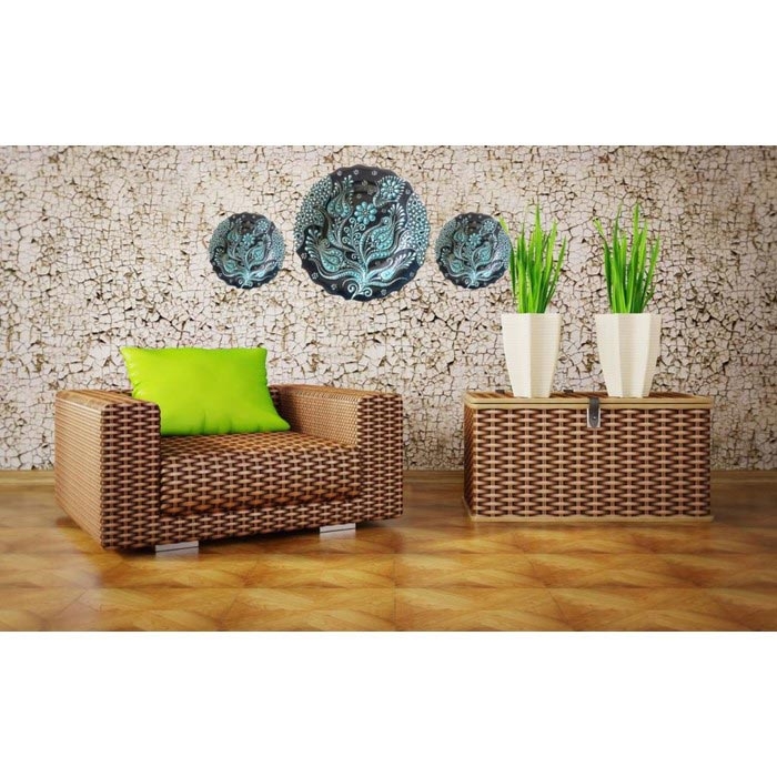Oğuz Çini LNPXZ257 3�lü Çini Duvar Süsü Evidea
