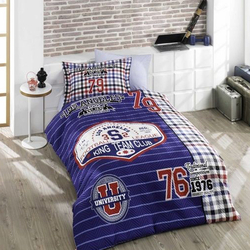 Hobby Collage Percale Tek Kisilik Nevresim Takimi Lacivert Evidea