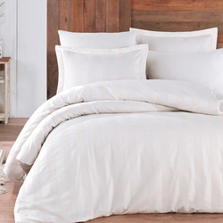 Hobby Wafel Saten Çift Kişilik Nevresim Takımı - Beyaz