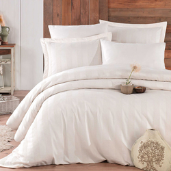 Hobby Wafel Saten Çift Kişilik Nevresim Takımı - Krem