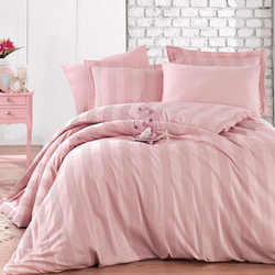 Hobby Wafel Saten Çift Kişilik Nevresim Takımı - Pudra