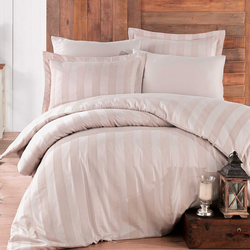 Hobby Wafel Saten Çift Kişilik Nevresim Takımı - Taş