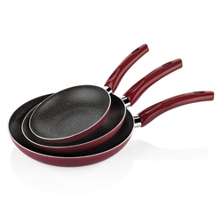 Papilla Kırmızı Renk Geçişli 3'lü Tava Seti