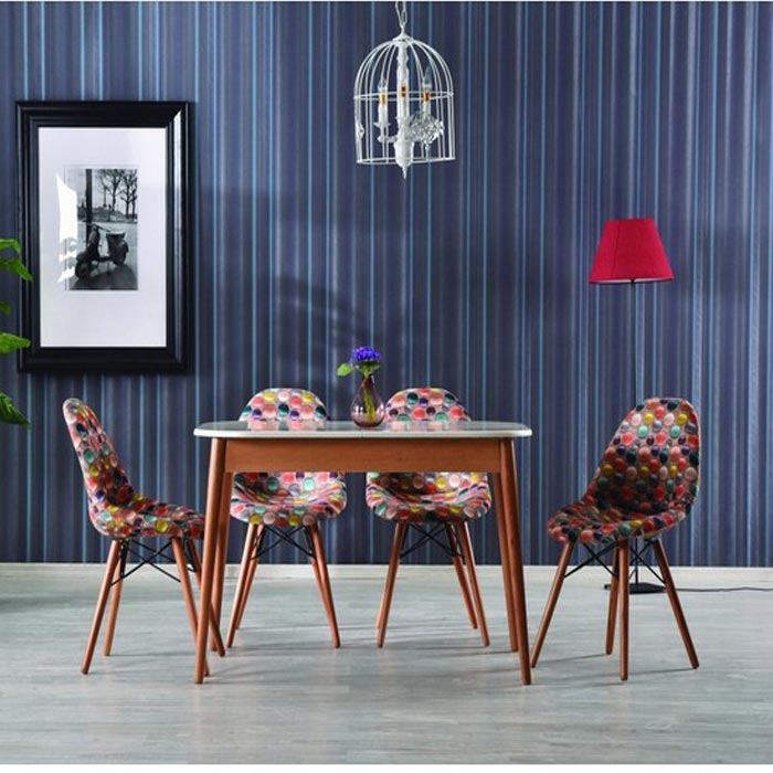 Modilayn Alin�S Masa Sandalye Takımı Renkli Evidea