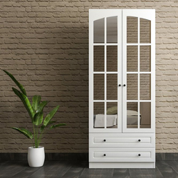 Rabi Beyza Country 2 Kapaklı 2 Çekmeceli Gardırop