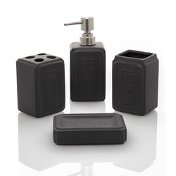 Perotti 10813 Well 4 Parça Banyo Takımı - Koyu Gri