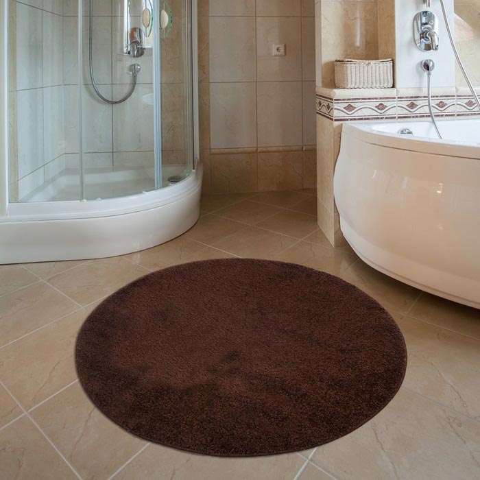 Confetti Firuze Yuvarlak Banyo Halısı (Kahverengi) 100x100 cm Evidea