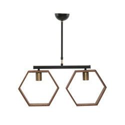 Lucea Lugo 2Li Eskitme Siyah Boyalı Sıralı Avize 2Xe27