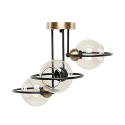 Lucea Rıngo 3'lü Eskitme Siyah Plafonyer 3Xe27