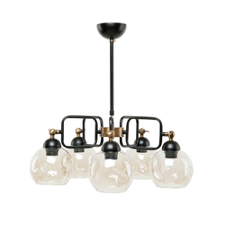 Lucea Badu 5'li Eskitme Siyah Avize 5Xe27