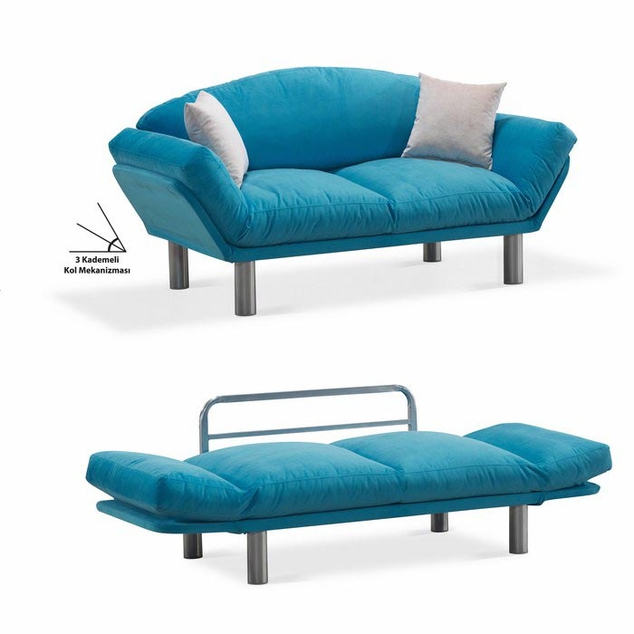 Serhat Mobilya Bongo Fonksiyonel Kanepe Mavi Evidea