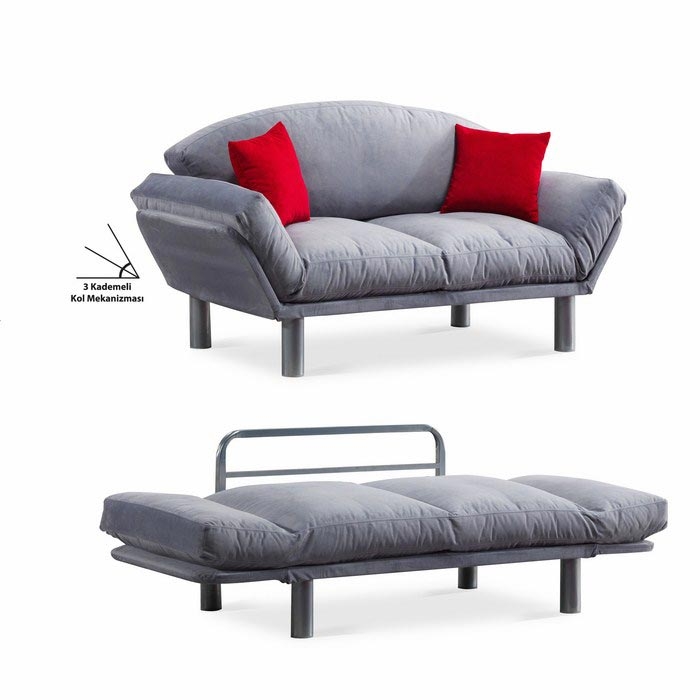 Serhat Mobilya Bongo Fonksiyonel Kanepe Gri Evidea