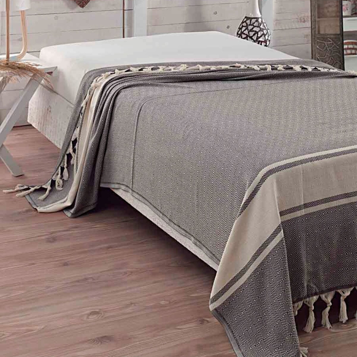 Eponj Home Natural Elmas Çift Kişilik Yatak Örtüsü