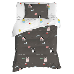 Enlora Home Papçik Tek Kişilik Nevresim Takımı - Antrasit