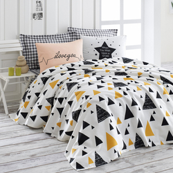 Enlora Home Ilove Tek Kişilik Pike Takımı - Siyah / Sarı