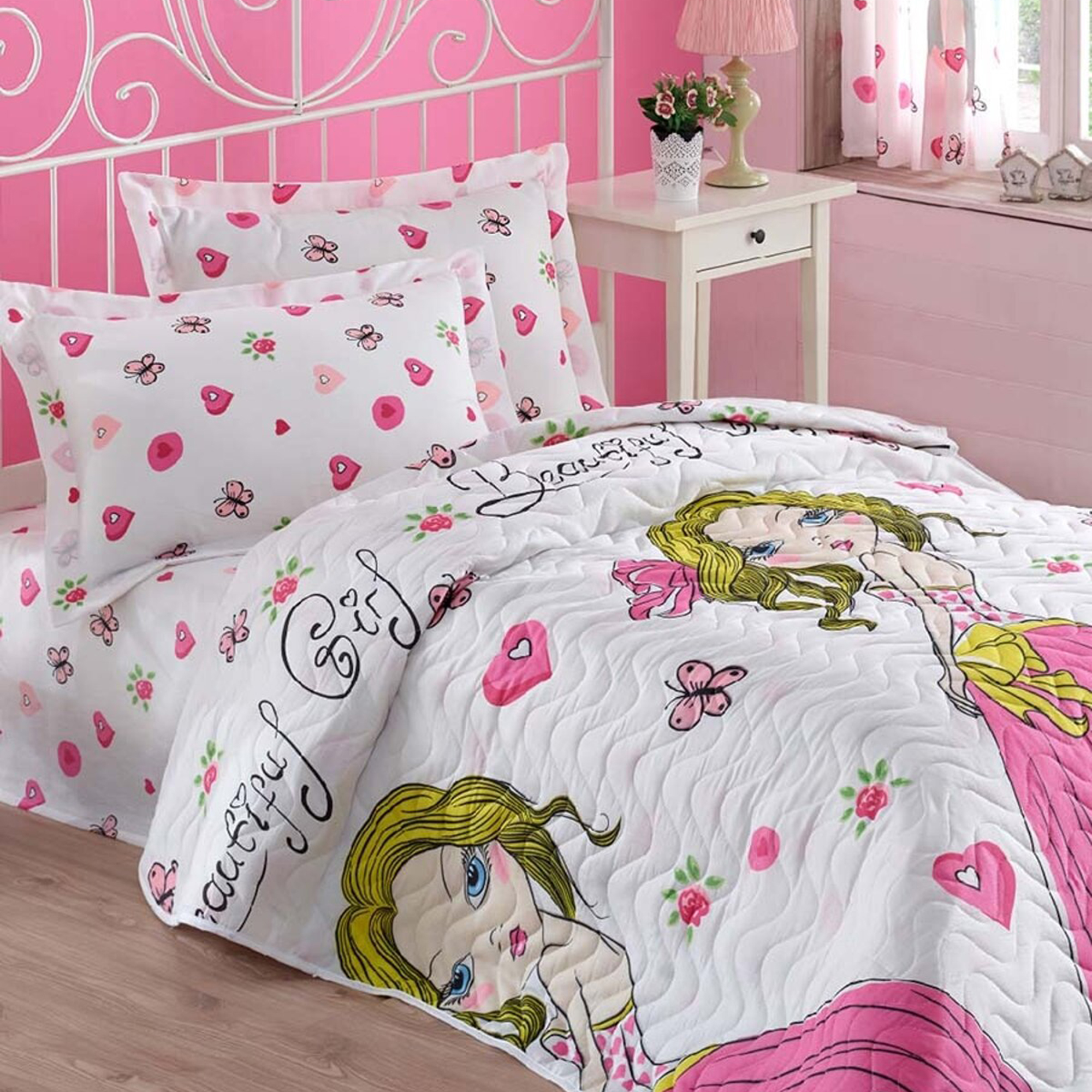 Eponj Home Beatiful Girl Tek Kişilik Yatak Örtüsü Takımı Eponj Home Beatiful Girl Tek Kişilik Yatak Örtüsü Takımı
