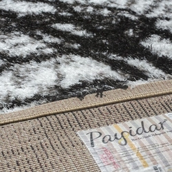 Payidar Shaggy B394 Modern Ipek Hali Siyah Beyaz 120x180 Cm Evidea